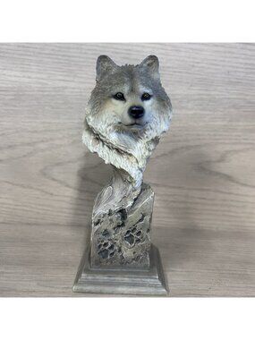 Mill Creek Studios #38230 Wolf "Scout" Sculpture by Slockbower Head Figure Vtg